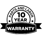 10 year parts/labor banner - Black