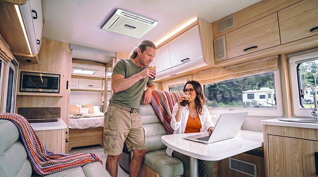 TravelCool ductless system mounted in an RV