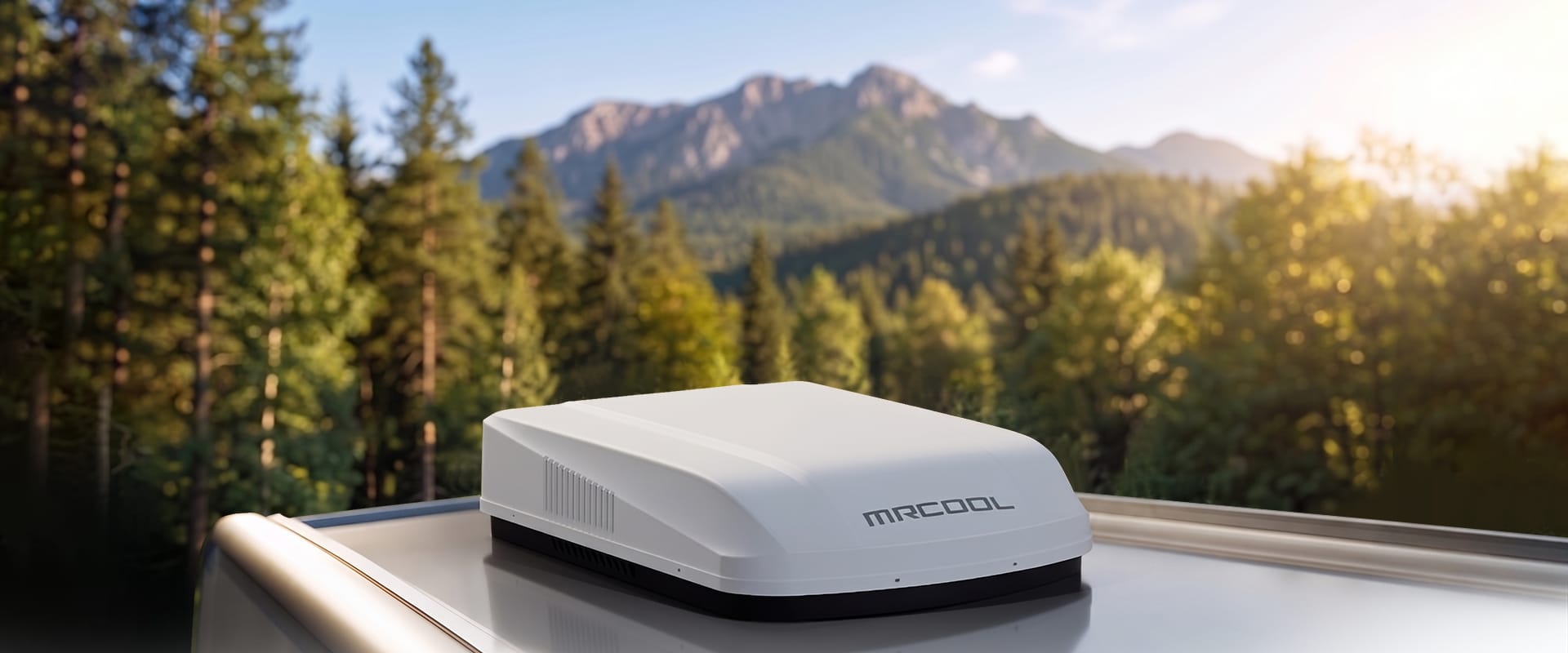 MRCOOL TravelCool air conditioner mounted on an RV roof