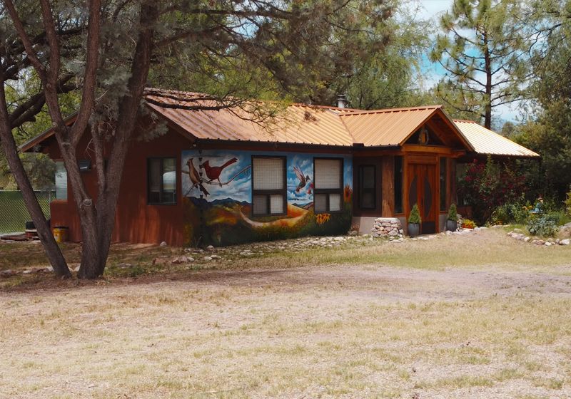 Colorful, painted home in the nature of Patagonia, Arizona