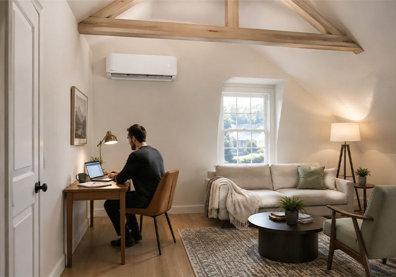 mini-split in a home office