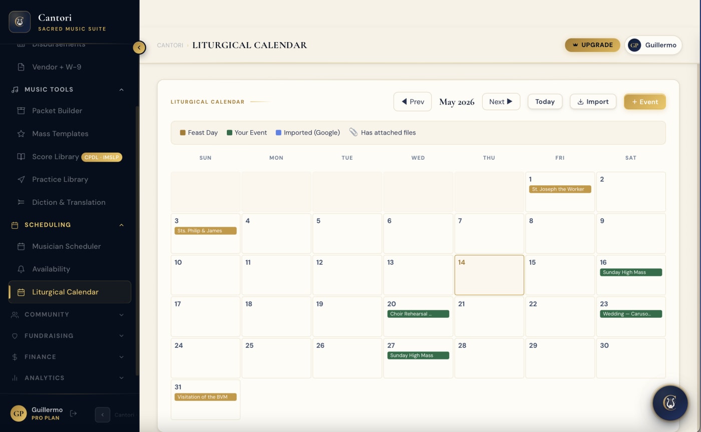 Liturgical Calendar