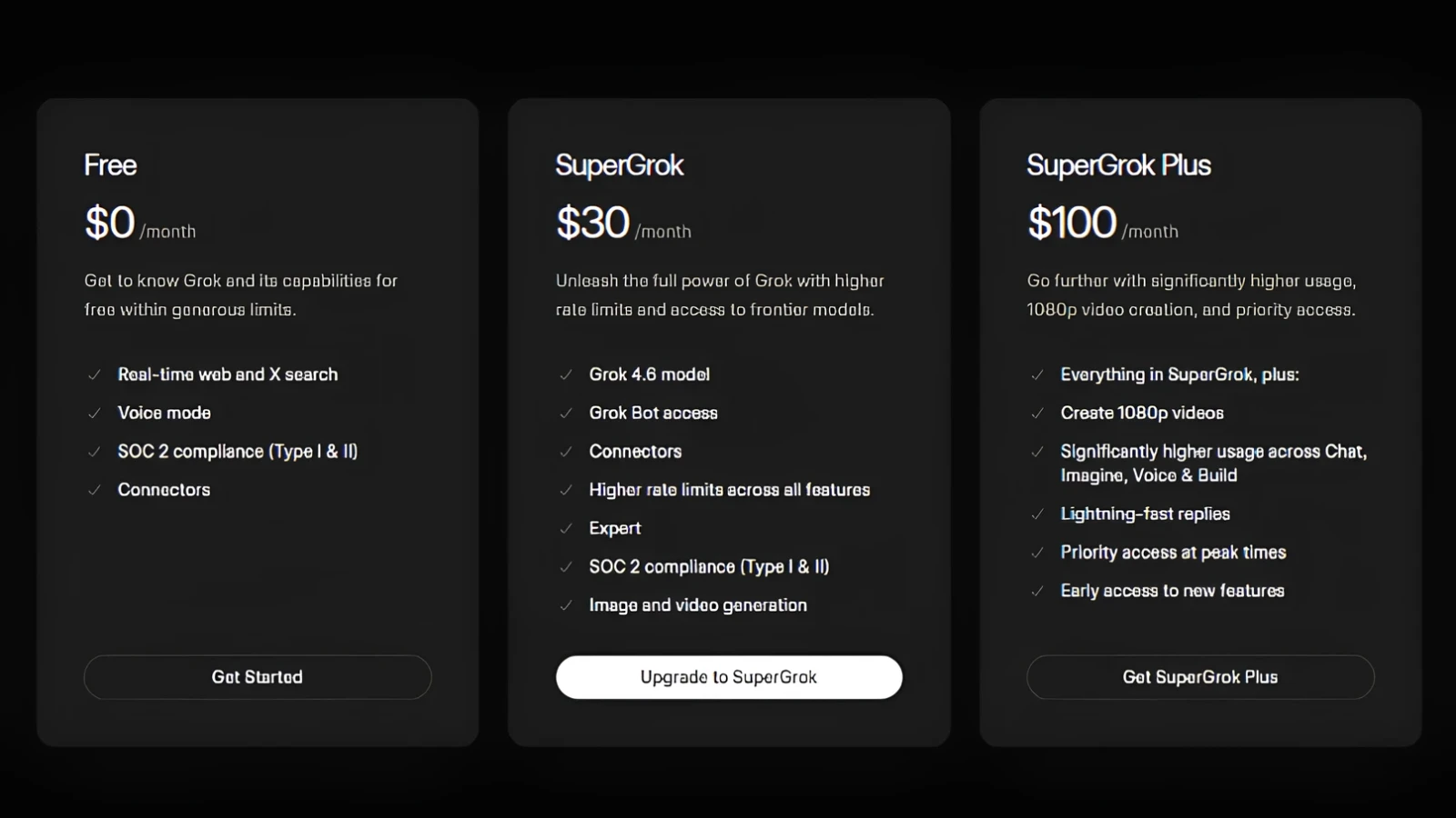 Grok (xAI) Pricing Page