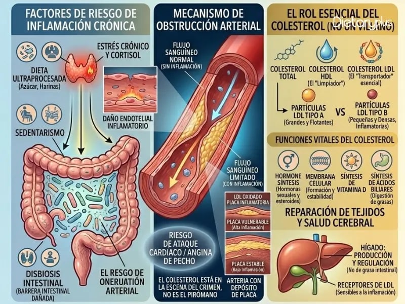 El colesterol no es el villano: lo es la inflamación