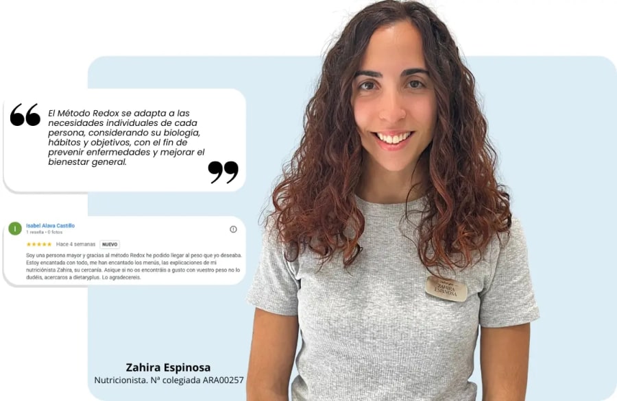 Zahira Espinosa, nutricionista colegiada especialista en nutrición deportiva y Método Redox en Zaragoza