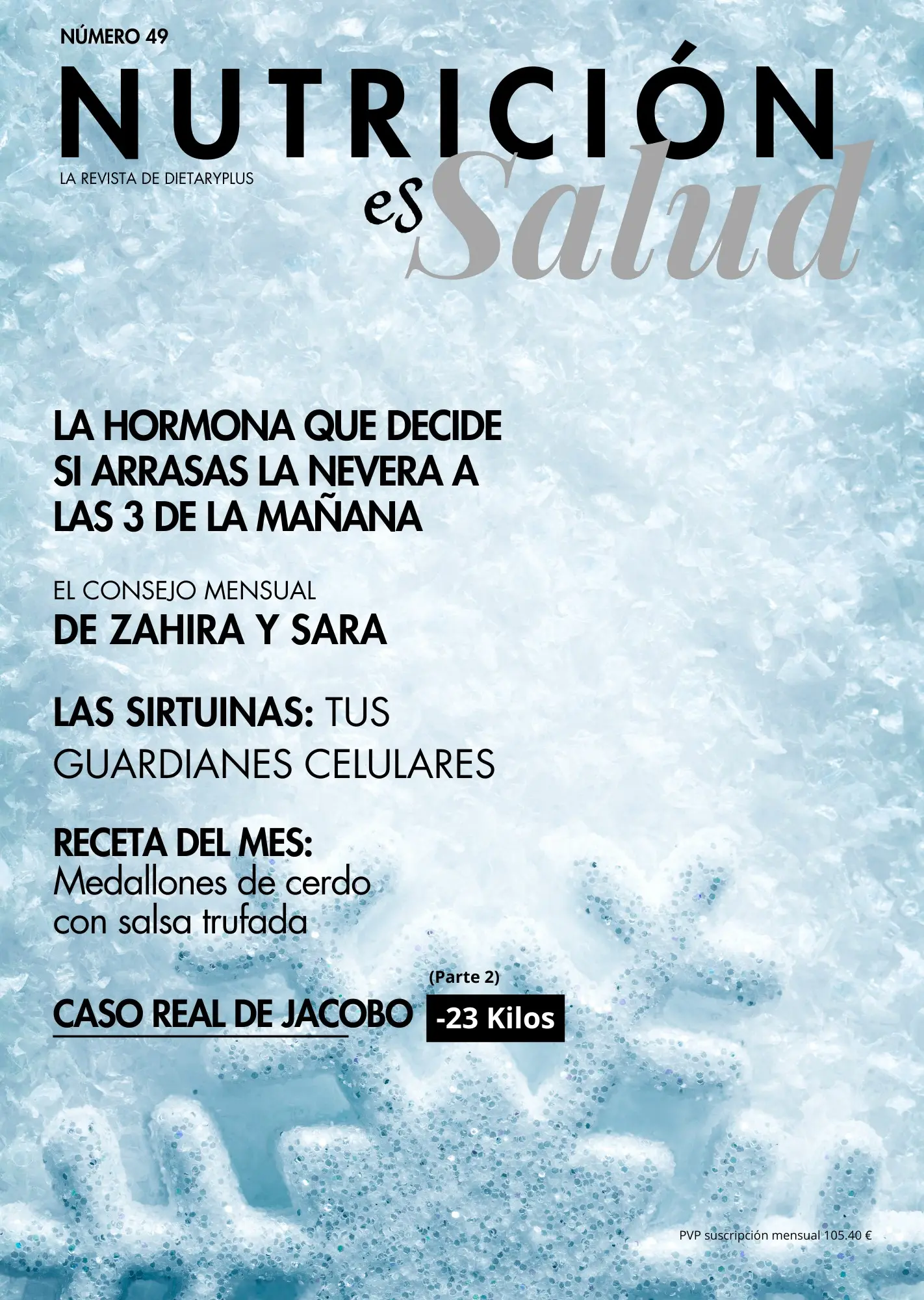 Portada Revista Nutrición es Salud Número 49 - Enero 2025 - La Hormona que Decide si Arrasas la Nevera a las 3 de la Mañana