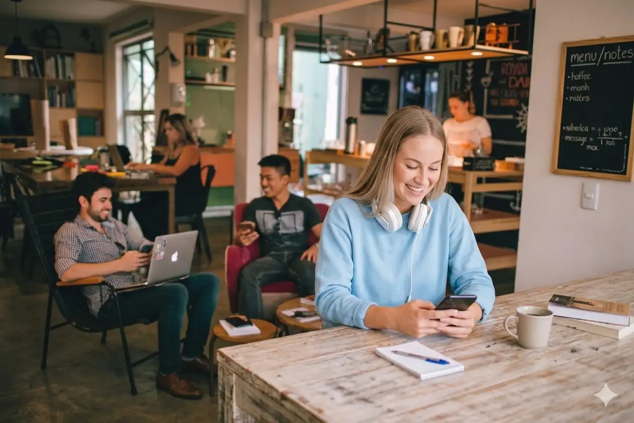 Smiling person outdoors