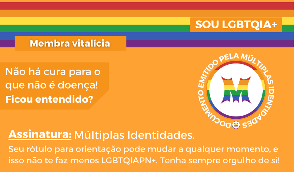 Frente da Carteirinha do Orgulho LGBTQIAPN+