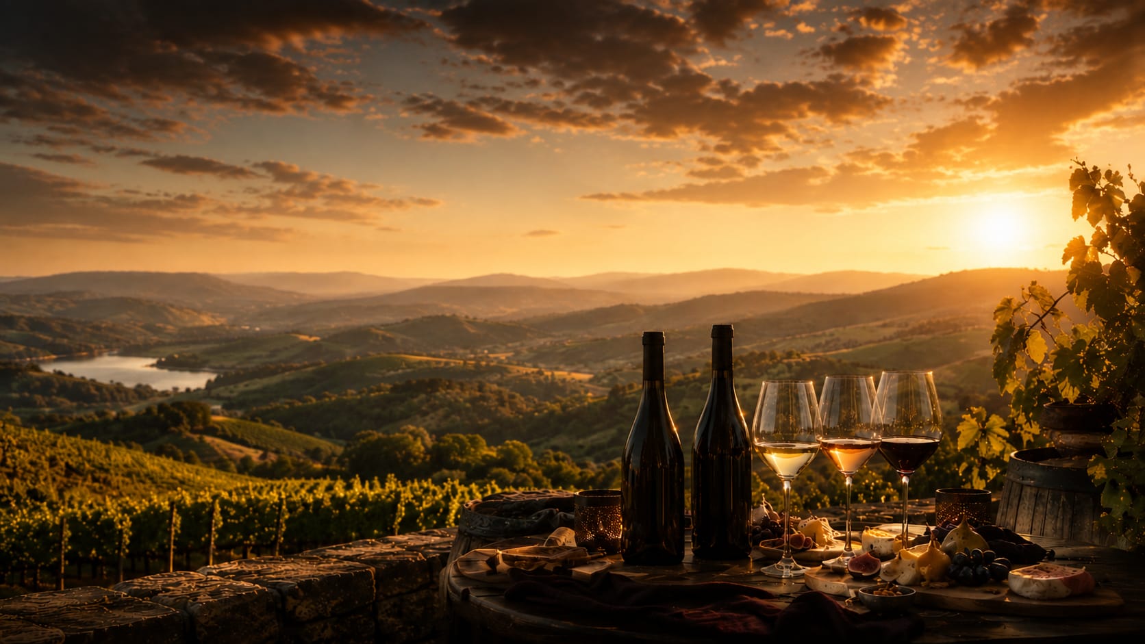 Temecula Valley luxury winery experience with hot air balloons over vineyards