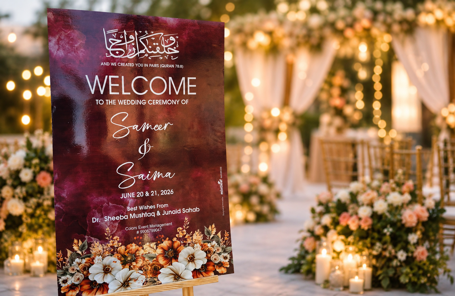 Customised Wedding Welcome Board