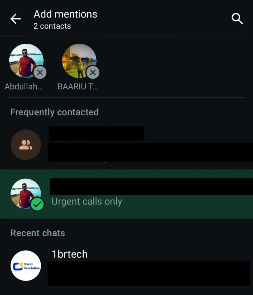 WhatsApp Mention Reshare