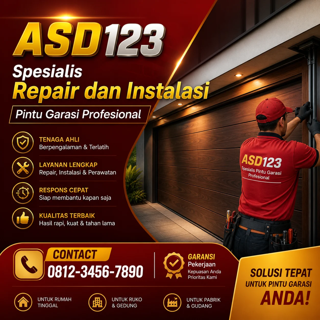 ASD123 - Spesialis Repair dan Instalasi Pintu Garasi Profesional | Contact