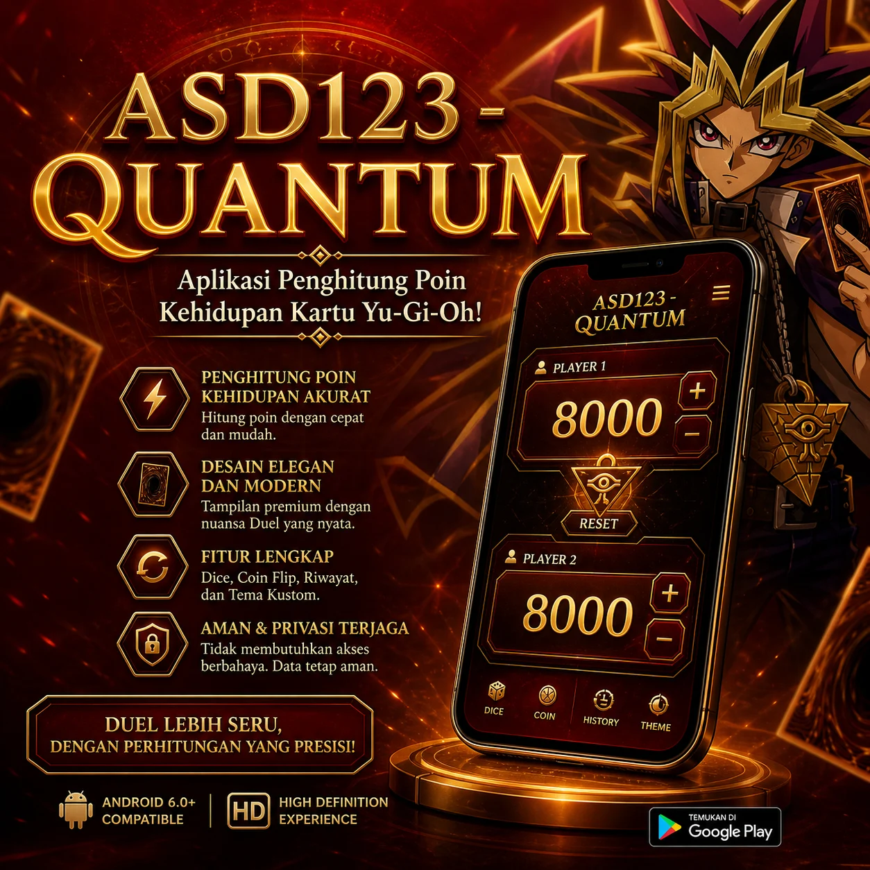 ASD123 - Quantum | Aplikasi Penghitung Poin Kehidupan Kartu Yu-Gi-Oh!