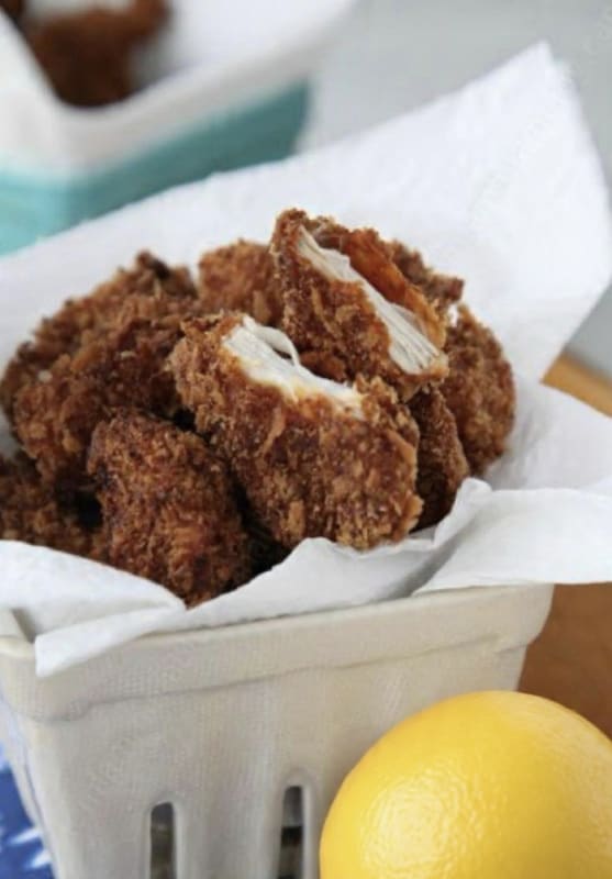 Nuggets de poulet effiloché croustillants