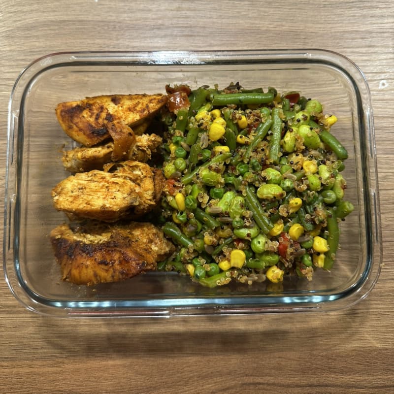 Poêle quinoa et légume & escalope