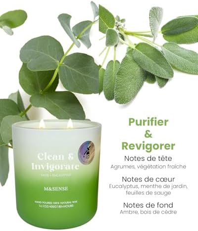 Vue 2 de Msense Bougie Parfumees Sauge