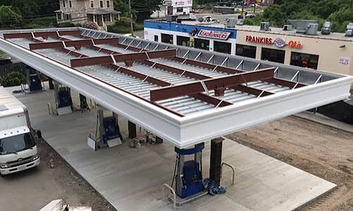 Petrol station canopy
