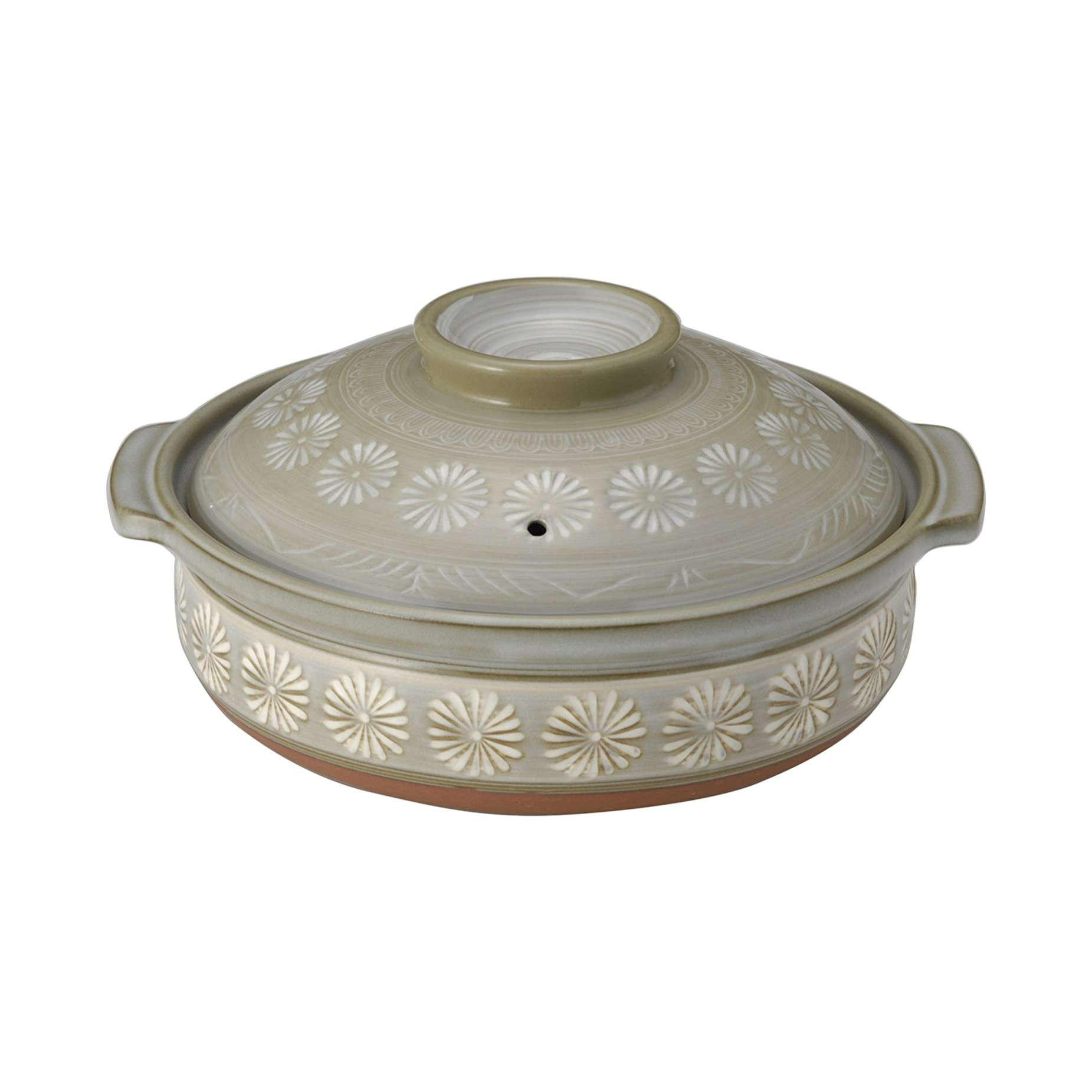 日本GINPO 花三島萬古燒陶瓷砂鍋8號2-3人用- Weee!