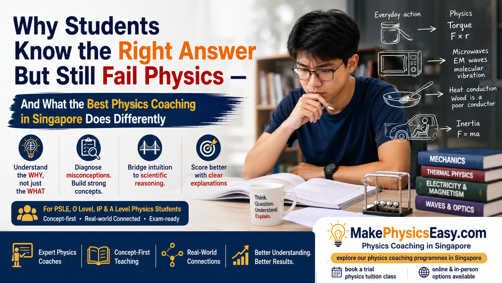 Why Students Know the Right Answer But Still Fail Physics and What the Best Physics Coaching in Singapore Does Differently