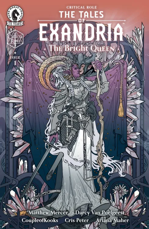 Official book cover for "The Tales of Exandria: The Bright Queen"