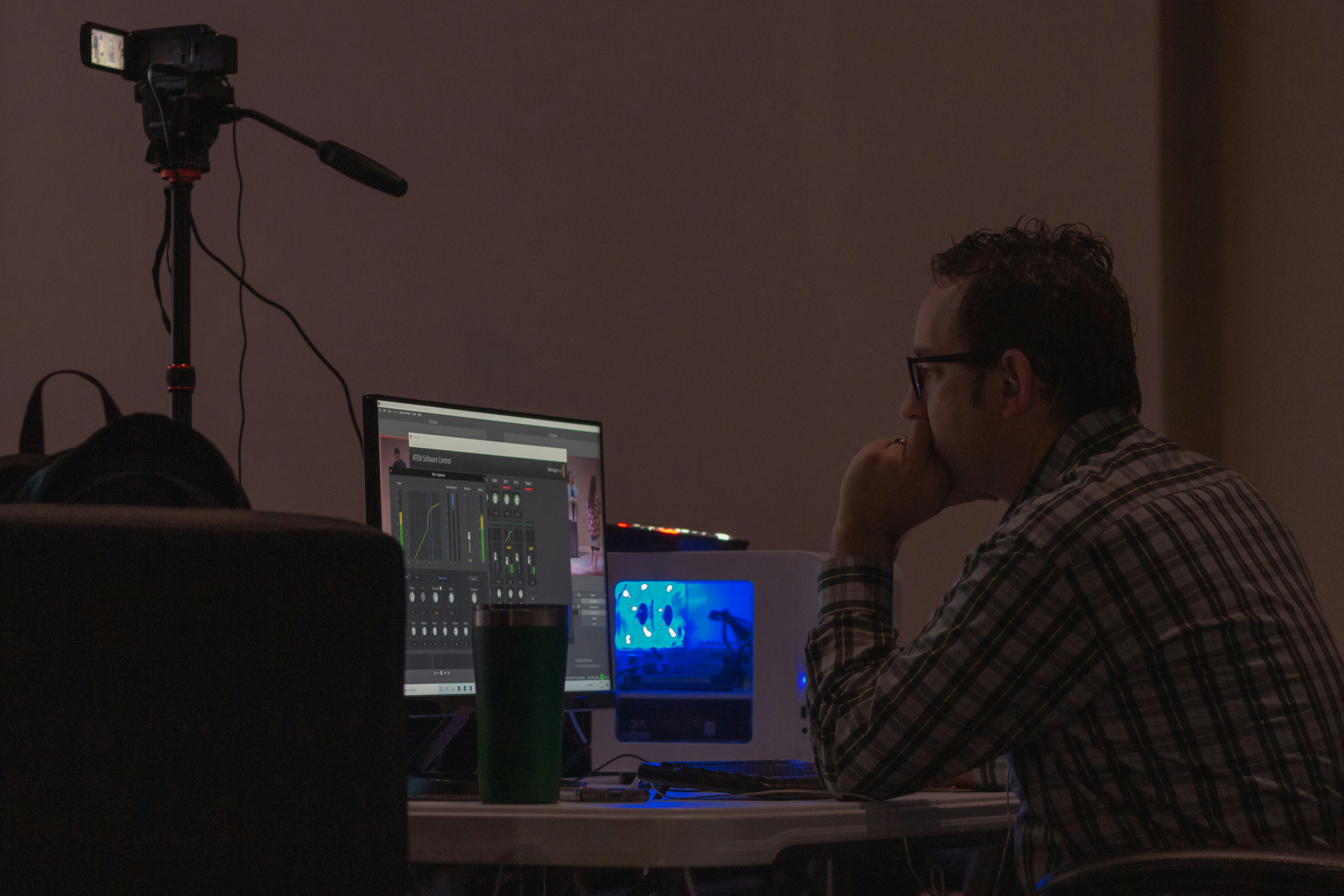 Composer analyzing film scenes