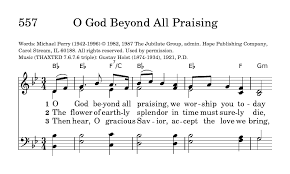 Sheet music for O God Beyond All Praising (Thaxted tune by Holst)