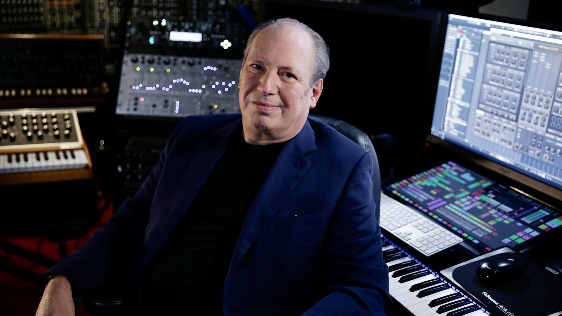 Hans Zimmer in his recording studio