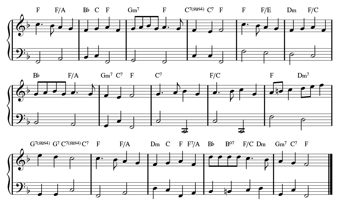 Simple lead sheet with chords example