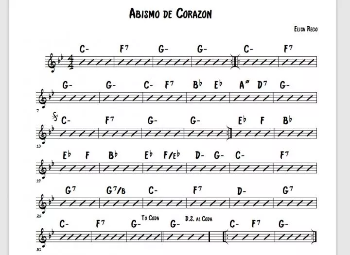 Chord chart lead sheet example
