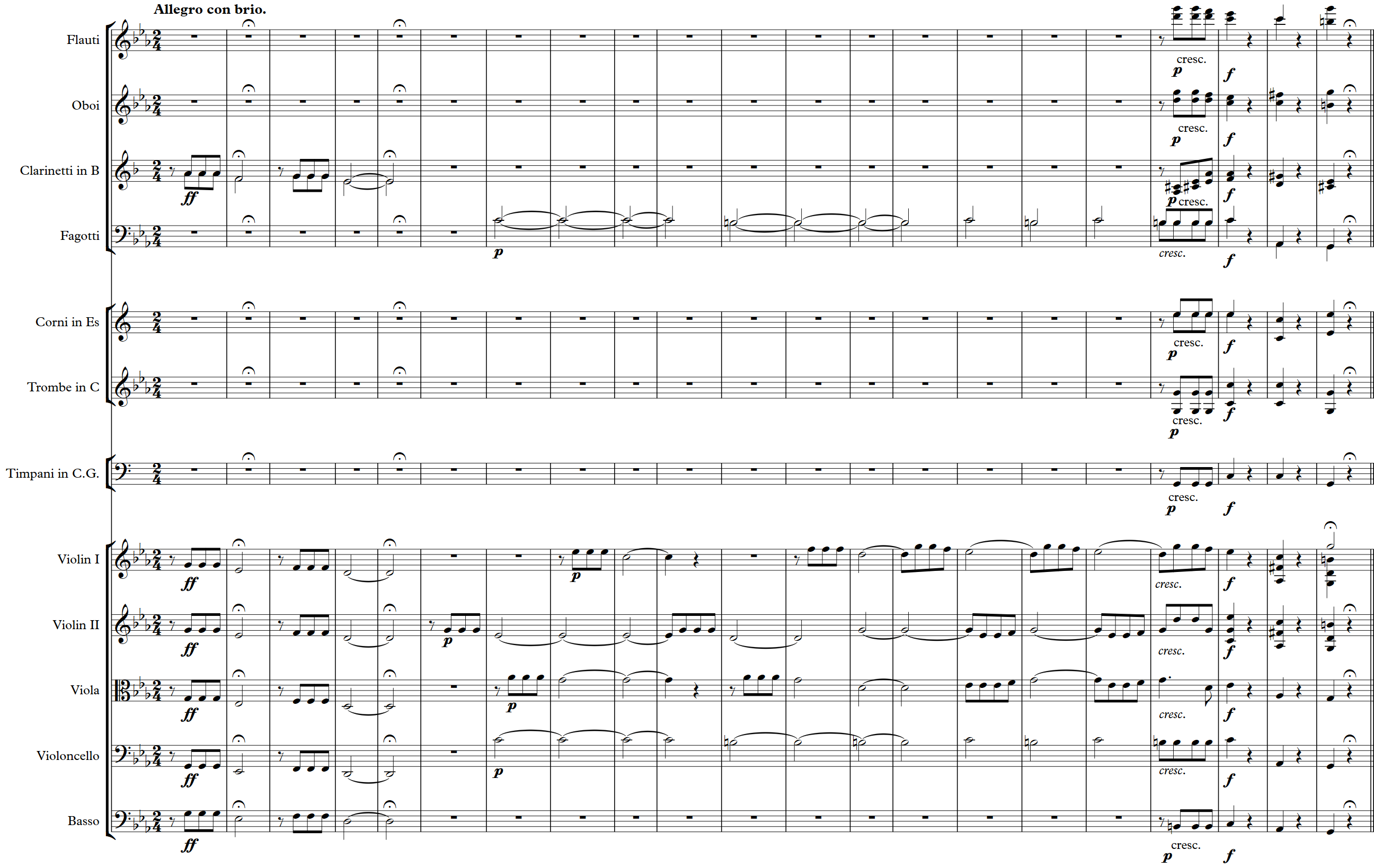 Full orchestral score transcription example