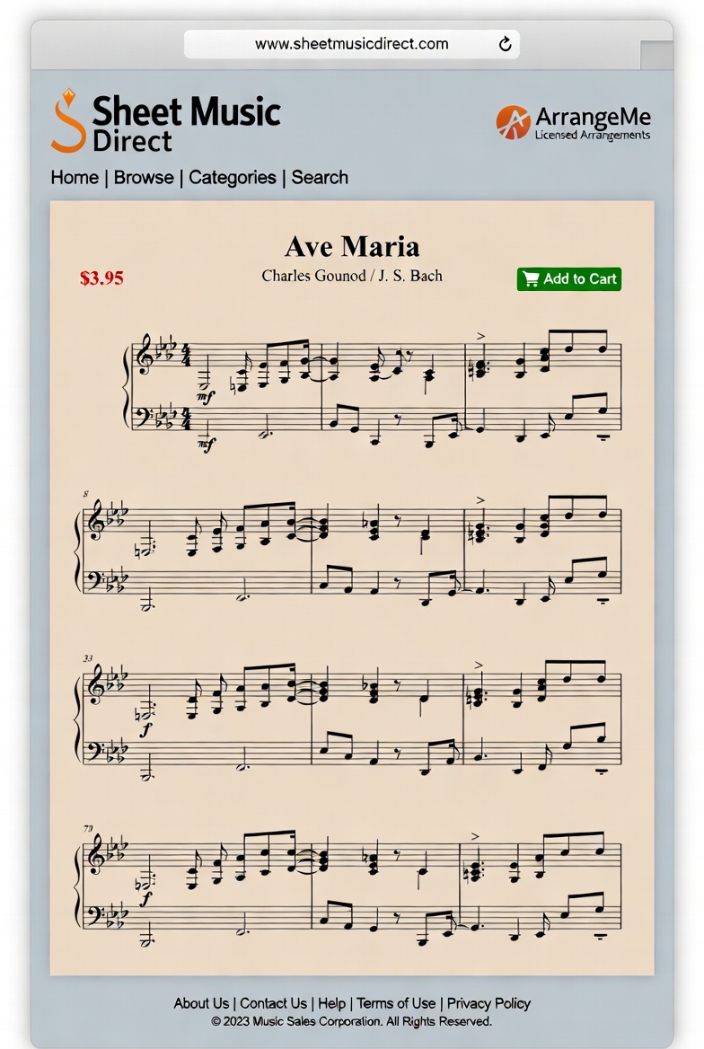 Sheet Music Direct product page example