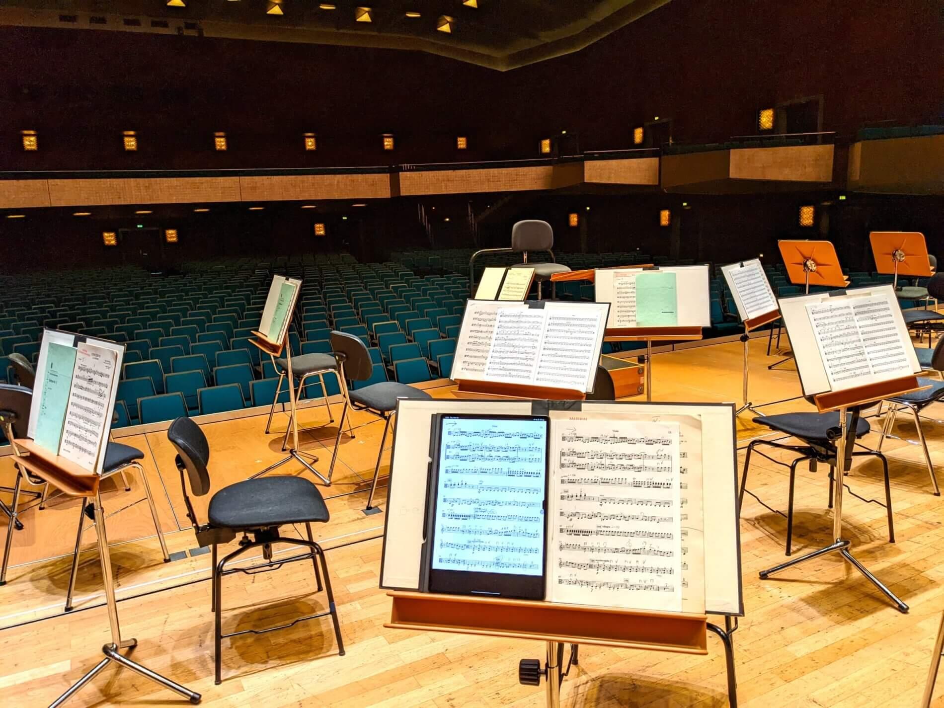 Digital sheet music on tablet
