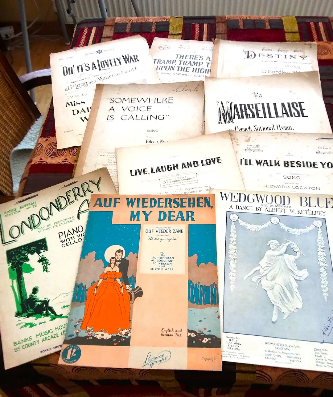 Vintage decorative sheet music