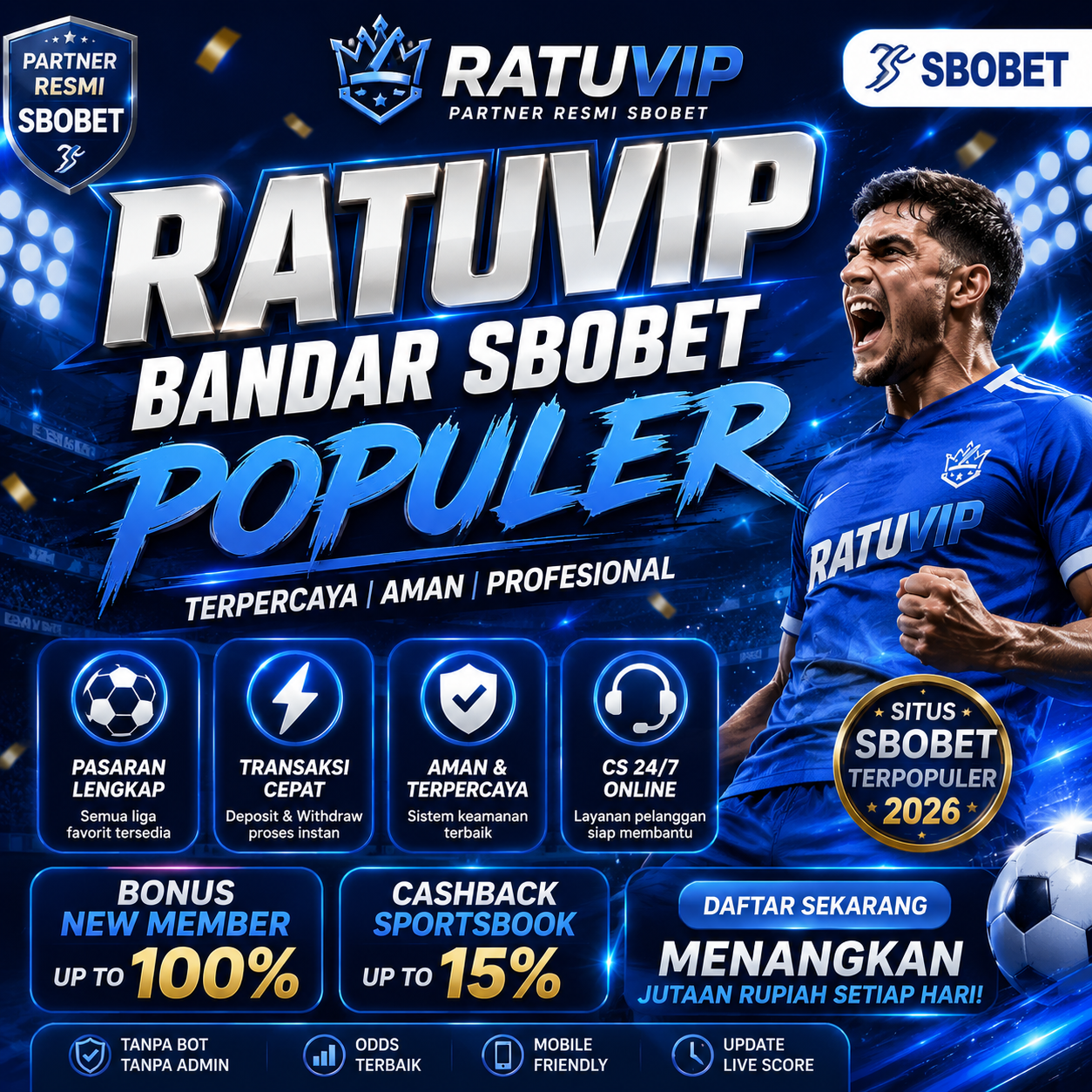 Ratuvip : Login Agen Bola Paling Terpercaya Pasti Bayar 2026
