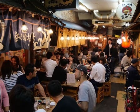 Vibrant ebisu yokocho alley