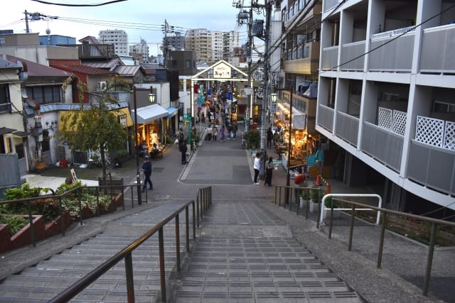 View from top of the steps