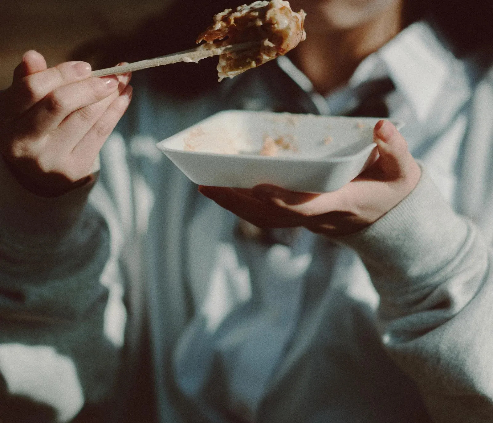 Eating Takoyaki