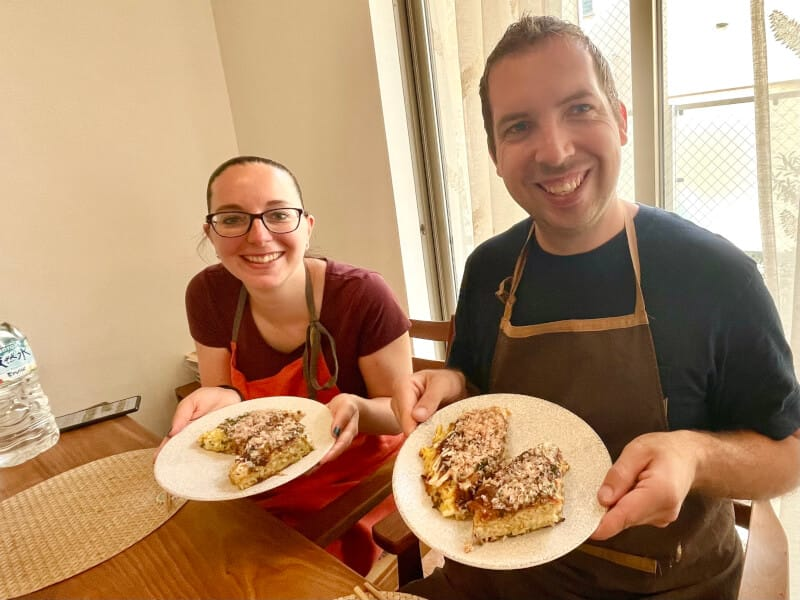 Okonomiyaki cooking and homestay-like experience in Eri's house!