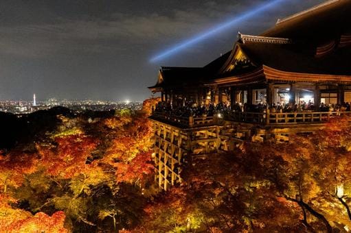 Kiyomizudera at Night in Autumn