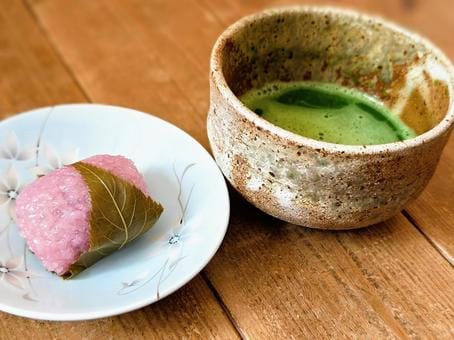 Sakuramochi and Maccha