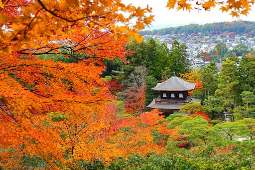 Ginkakuji and Kyoto city