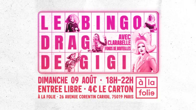 Bingo Drag de Gigi Von Dredee à la Folie! avec Clarabelle Fonds de Bouteille!