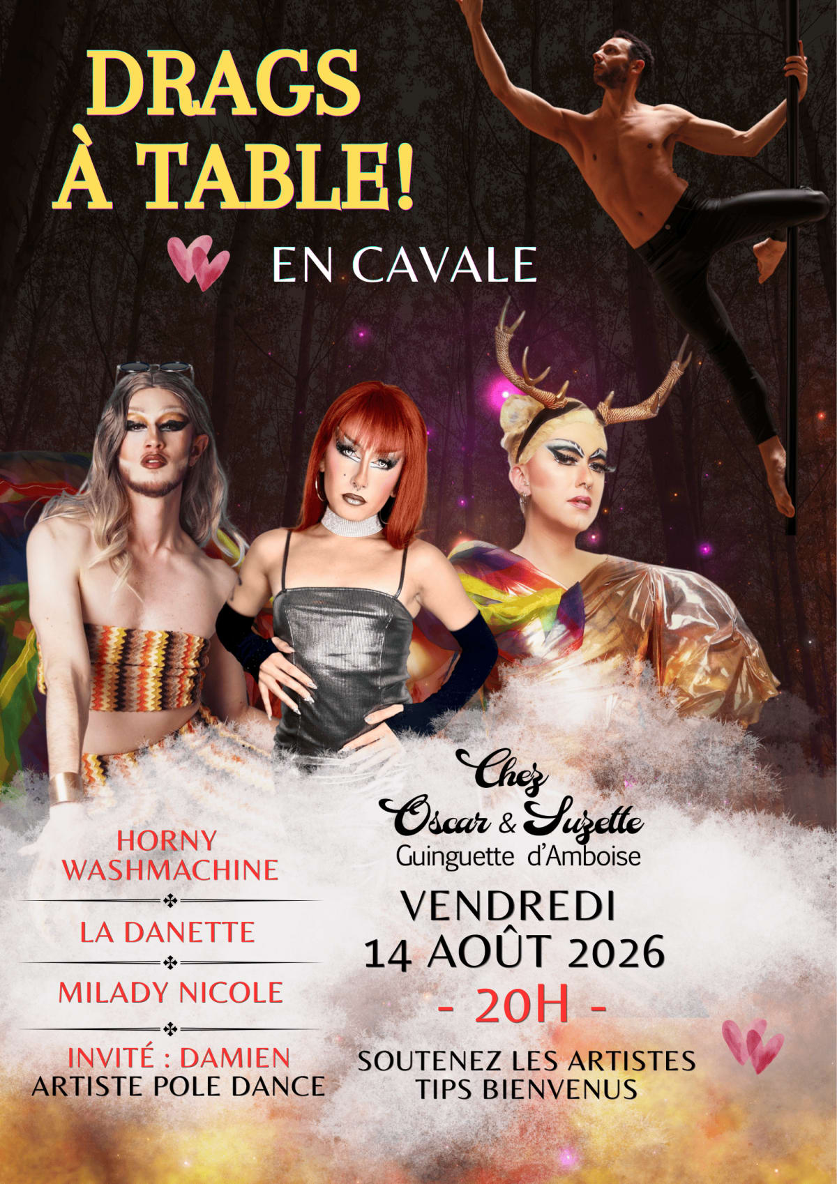 Drags à table en Cavale