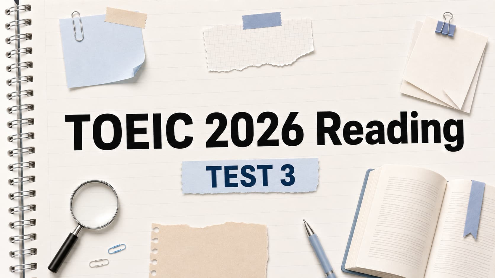 Đề thi thử T.O.E.I.C 2026 Test 3 Reading (100 câu)