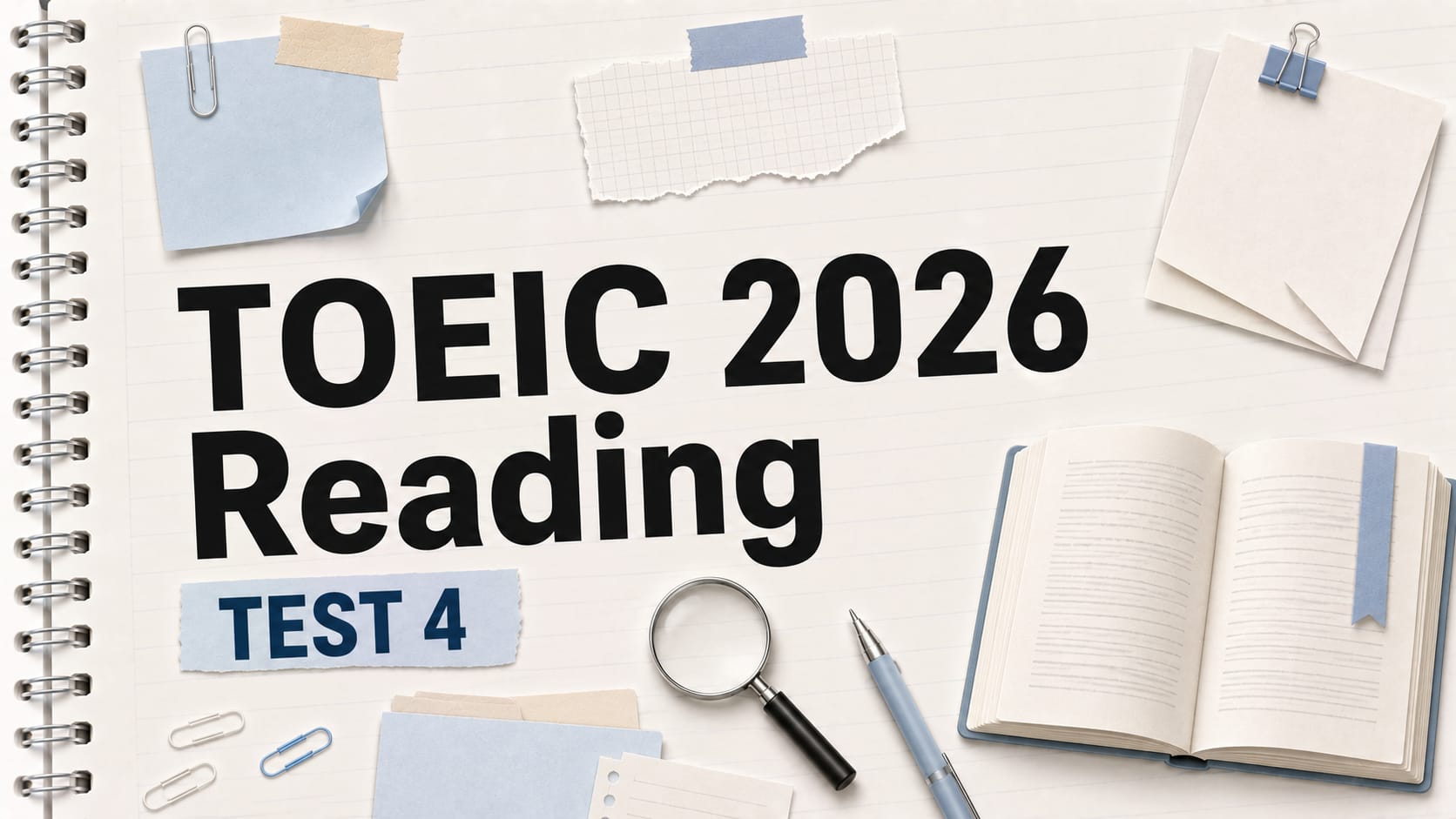 Đề thi thử T.O.E.I.C 2026 Test 4 Reading (100 câu)