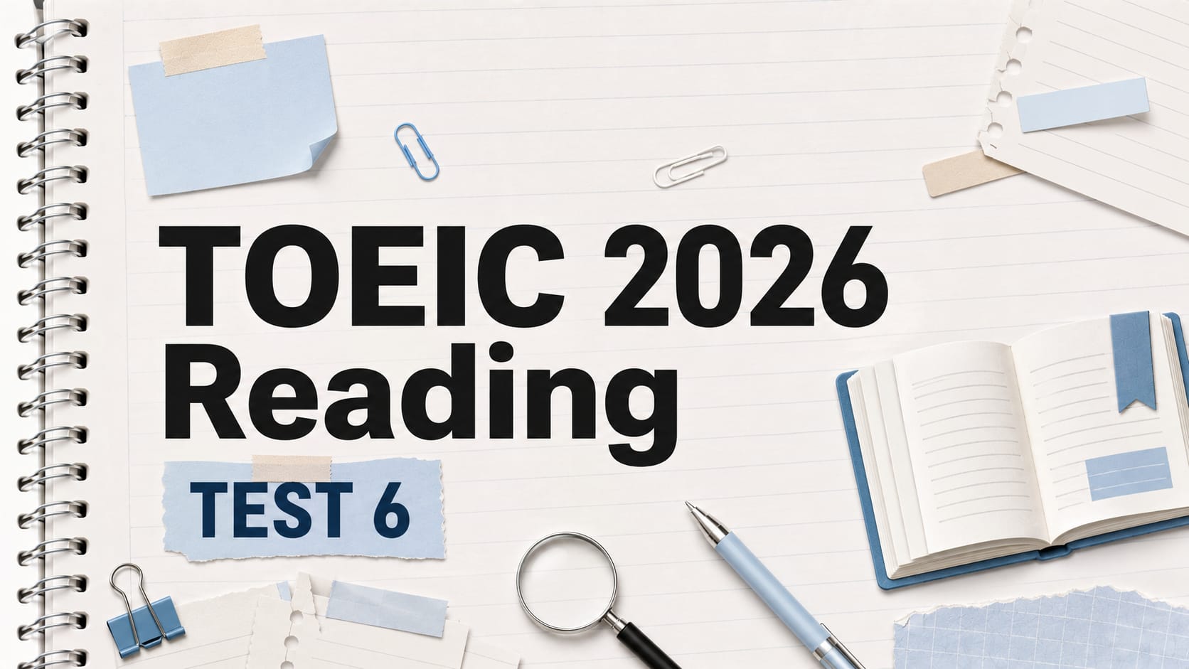 Đề thi thử T.O.E.I.C 2026 Test 6 Reading (100 câu)