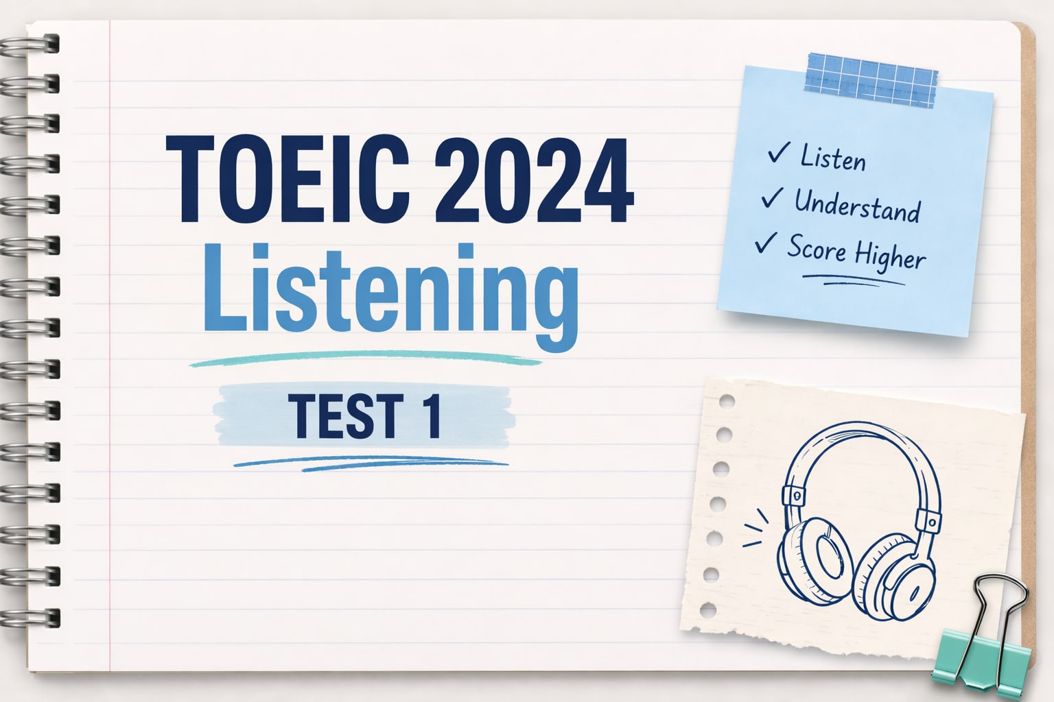 Đề thi thử T.O.E.I.C 2024 Test 01 Listening (100 câu)