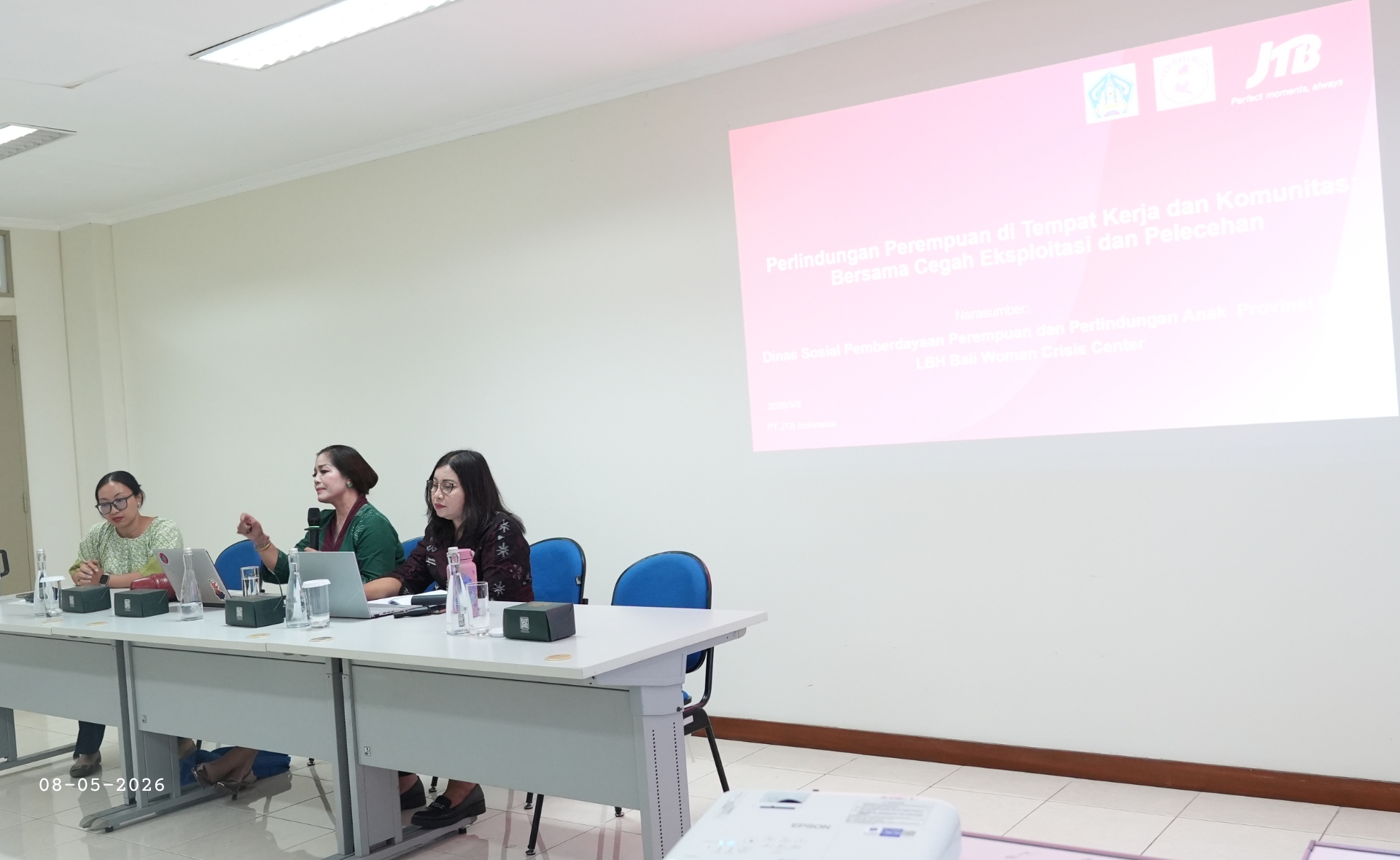 Panel discussion about women protection in Bali workplaces and communities