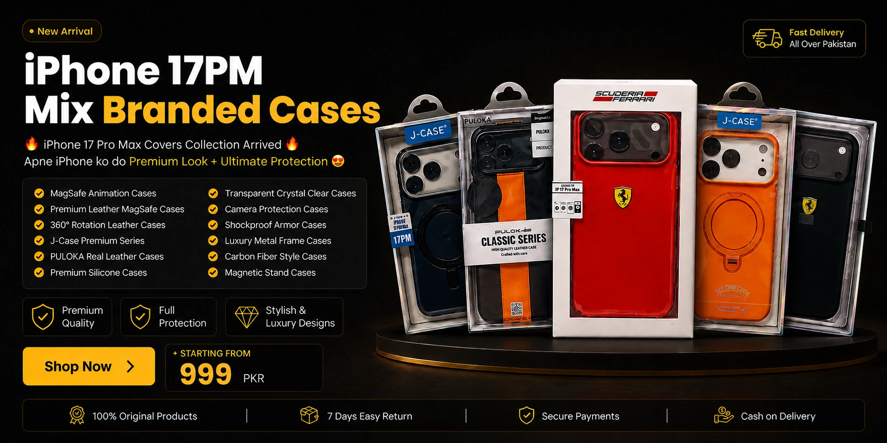 iPhone 17PM Mix Branded Cases — Tech Trends Mobile Accessories Karachi
