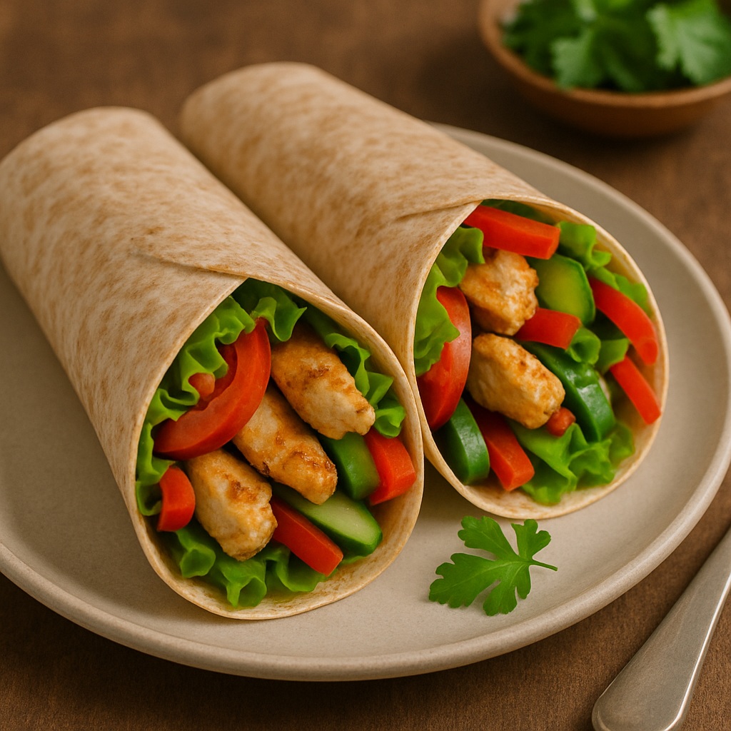 Wrap z kurczakiem i warzywami